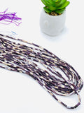 Wampum Quahog Shell Tube Beads • 3x5 mm Size • 40 cm length • AAA Quality • Natural Wampum Shell • Purple Color • Origin East Coast USA