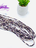 Wampum Quahog Shell Tube Beads • 3x5 mm Size • 40 cm length • AAA Quality • Natural Wampum Shell • Purple Color • Origin East Coast USA