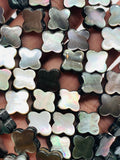 Black Mother of Pearl Flower Beads • 10 mm Size • 40 cm length • AAA Quality • Natural Black Mother of Pearl