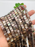 Black Mother of Pearl Beads • 6x8 mm Size • 40 cm length • AAA Quality • Natural Black Mother of Pearl Rectangle Beads