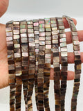 Black Mother of Pearl Beads • 6x8 mm Size • 40 cm length • AAA Quality • Natural Black Mother of Pearl Rectangle Beads