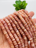 Pink Mother of Pearl Shell Roundel Beads • 7 mm Size • 40 cm length • AAA Quality • Natural Pink Mother of Pearl Rondelle