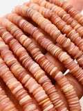 Pink Mother of Pearl Shell Roundel Beads • 7 mm Size • 40 cm length • AAA Quality • Natural Pink Mother of Pearl Rondelle
