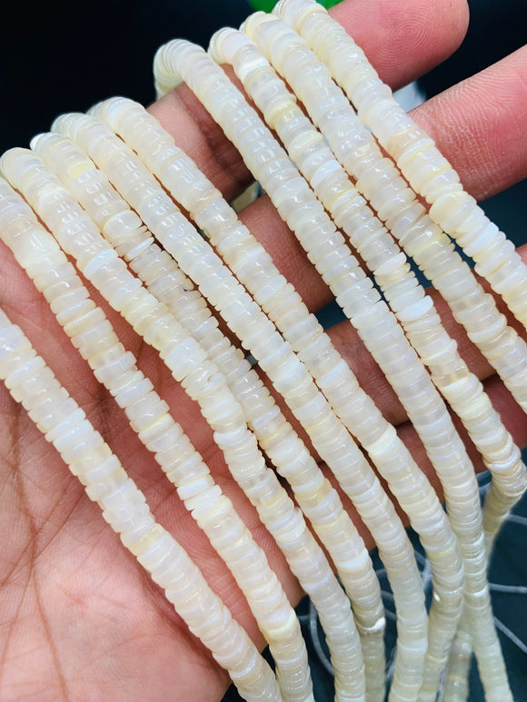 White Mother of Pearl Heishi Beads • 5 mm Size • 40 cm length • AAA Quality • Natural White Mother of Pearl