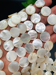 White Mother of Pearl Flower Beads • 16 mm Size • 40 cm length • AAA Quality • Natural White Mother of Pearl