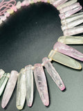 Kunzite Unusual Long Stick Beads • 14x6 to 44x10 mm size • Code #K2 • AAA Transparent Quality Length 40 cm • 100% Natural Kunzite Beads