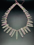 Kunzite Unusual Long Stick Beads • 16x6 to 39x11 mm size • Code #K3 • AAA Transparent Quality Length 40 cm • 100% Natural Kunzite Beads