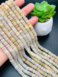 Mother of Pearl Roundel Beads • 7 mm Size • 40 cm length • AAA Quality • Natural White Yellow Grey Mother of Pearl • Mix color