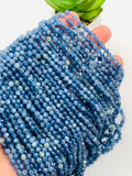 Kyanite Round Faceted Beads • 4 mm Size • AAA Quality • 40 cm Length • Natural Kyanite Faceted Round • Blue Kyanite Beads