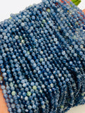 Kyanite Round Faceted Beads • 4 mm Size • AAA Quality • 40 cm Length • Natural Kyanite Faceted Round • Blue Kyanite Beads