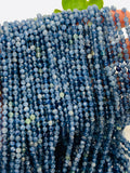 Kyanite Round Faceted Beads • 4 mm Size • AAA Quality • 40 cm Length • Natural Kyanite Faceted Round • Blue Kyanite Beads