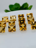 Citrine Square Faceted Cut • 8x8 mm size • Pack of 2 Pc • AAA Quality • 100% Natural Citrine Faceted Square Loose Pieces