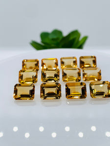 Citrine  Rectangle Faceted Cut • 8x10 mm size • Pack of 2 Pc • AAA Quality • 100% Natural Citrine Faceted Rectangle loose stone