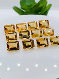 Citrine Rectangle Faceted Cut • 8x10 mm size • Pack of 2 Pc • AAA Quality • 100% Natural Citrine Faceted Rectangle loose stone