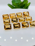 Citrine  Rectangle Faceted Cut • 8x10 mm size • Pack of 2 Pc • AAA Quality • 100% Natural Citrine Faceted Rectangle loose stone