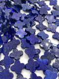 Lapis Flower Beads • 18 mm Size • Dark Blue Fine Quality 100% Natural Lapis Beads • Length 16 Inch • Natural Lapis without dye