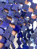 Lapis Flower Beads • 18 mm Size • Dark Blue Fine Quality 100% Natural Lapis Beads • Length 16 Inch • Natural Lapis without dye