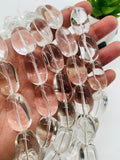 Crystal Nugget Beads • 16-18x 25-28 mm Size • Length 40 cm • 100% Natural Clear Crystal Beads • AAA Quality • Big Size Crystal