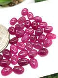 Natural Ruby Cabochon • 5X7 mm Size -Pack of 2 Pieces • AAA Quality •  Origin Tanzania • Ruby Oval Cabs- Natural Ruby Stones