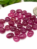 Natural Ruby Cabochon • 7x9 mm Size -Pack of 1 Piece • AAA Quality •  Origin Tanzania • Ruby Oval Cabs- Natural Ruby Stones