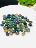 Black Opal Cabochon • 5x7 mm Size • pack of 5 Pcs • Code B1- AAAA Quality • Natural Opal Dye Color • Ethiopian Opal Cabochon