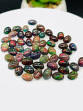 Black Opal Cabochon • 5x7 mm Size • Pack of 4 Pcs • Code B2 • AAA Quality • Natural Opal Dye Dark Red Color • Ethiopian Opal Cabs