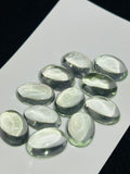 10X14MM Prasiolite Oval Cabs - Pack of 2 Pcs - AAA Quality - Natural color - Natural Prasiolite Stone- Green Amethyst loose stone