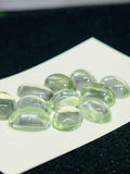 10X14MM Prasiolite Oval Cabs - Pack of 4 Pcs - AAA Quality - Natural  color -  Natural Prasiolite Stone- Green Amethyst loose stone