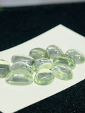 12X16MM Prasiolite Oval Cabs - Pack of 2 Pcs - AAA Quality - Natural  color -  Natural Prasiolite Stone- Green Amethyst loose stone