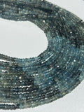 5MM Moss Aquamarine Faceted Roundel, length 15" Strand, Super Fine Quality, shaded Moss Aquamarine .