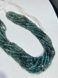 5MM Moss Aquamarine Faceted Roundel, length 15" Strand, Super Fine Quality, shaded Moss Aquamarine .