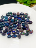 Black Opal Cabochon • 5x7 mm Size • pack of 4 Pcs • Code B4- AAA Quality • Natural Opal Blue Treated Color • Ethiopian Opal Cabochon