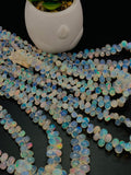 Ethiopian Opal Faceted Drops Beads • Code # E2 • 6x4 to 10x6 mm Size • Length 16 Inch • 100% Natural Ethiopian Opal Briolettes