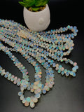 Ethiopian Opal Faceted Drops Beads • Code # E2 • 6x4 to 10x6 mm Size • Length 16 Inch • 100% Natural Ethiopian Opal Briolettes