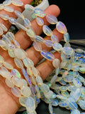 Ethiopian Opal Faceted Nugget Beads • Code # E3 •  Size 8x5 to 14x9 mm • Length 16 Inch •  100% Natural Ethiopian Opal Briolettes