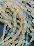 Ethiopian Opal Faceted Nugget Beads • Code # E5 • Size 6x5 to 17x10 mm • Length 16 Inch • 100% Natural Ethiopian Opal Briolettes