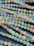 Ethiopian Opal Round Beads • Code # E8 •  3 to 7mm Size • Length 16 Inch •  100% Natural Ethiopian Opal Briolettes