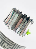 Black Black Mother Of Pearl • 38-44 X 3 mm Size • Code #T4 • AAA Quality • Length 7.5 Inch • Natural Black MOP Bracelet