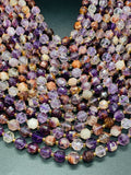 Auralite 23 Cacoxenite Amethyst Quartz • 9x10 mm Size • 40 cm Length • Natural Auralite Faceted Nugget Beads • AAA Quality