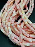 Queen Conch Shell Square Beads • 3 / 4 mm Size • Length 40 cm • AAA Quality • Natural Pink Queen Conch Shell Beads