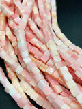 Queen Conch Shell Square Beads • 3 / 4 mm Size • Length 40 cm • AAA Quality • Natural Pink Queen Conch Shell Beads