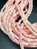 Queen Conch Shell Square Beads • 3 / 4 mm Size • Length 40 cm • AAA Quality • Natural Pink Queen Conch Shell Beads