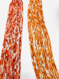 Spiny Oyster Shell Tube Beads • 3x6 mm Size • 40 cm length • AAA Quality • Natural Spiny Oyster Orange/Red Color • Origin Mexico