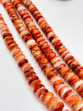 Spiny Oyster Shell Roundel Beads • 10 mm Size • 40 cm length • AAA Quality • Natural Spiny Oyster Dark Orange Color • Origin Mexico