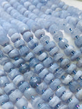 Blue Lace Agate Faceted Roundel Beads • 8-9 mm Size • 40 Cm Strand • Good Quality • 100% Natural Blue Lace Agate Beads