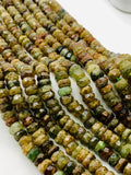 Grossular Garnet Faceted Roundel Beads • 8mm Size • AA Quality • 40 cm Length • 100% Natural Grossular Garnet Beads