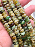 Grossular Garnet Faceted Roundel Beads • 8mm Size • AA Quality • 40 cm Length • 100% Natural Grossular Garnet Beads