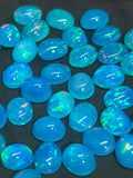 Opal Cabochon 9X11mm Size • pack of 1 Pcs AAA Quality • Natural Opal Blue color Treated Color • Ethiopian Opal Cabochon