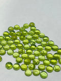 7MM Peridot Round Cabs , pack of 2 Pc. Natural Peridot cabochon, loose gemstone cab.