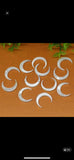 White Mother of Pearl Moon Shape • 12mm Size  • AAA Quality • pack of 6 pieces